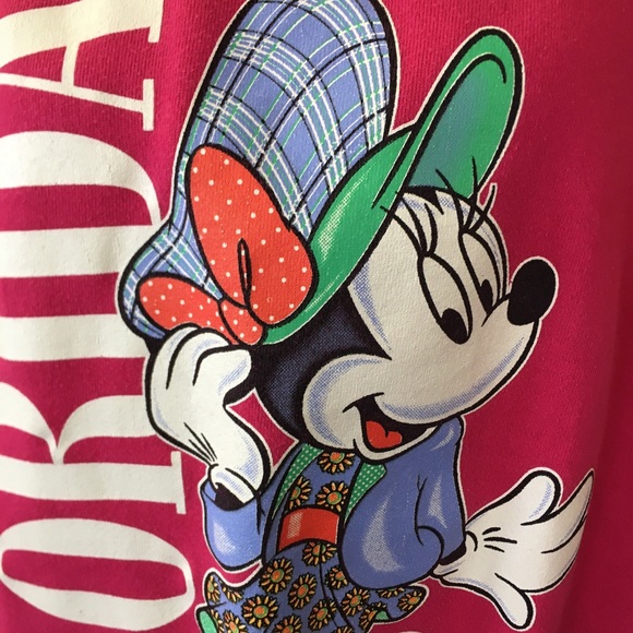 Disney Mickey Unlimited Vintage 90s Minnie Mouse Pink Crew Sweatshirt Florida XL - Picture 7 of 7